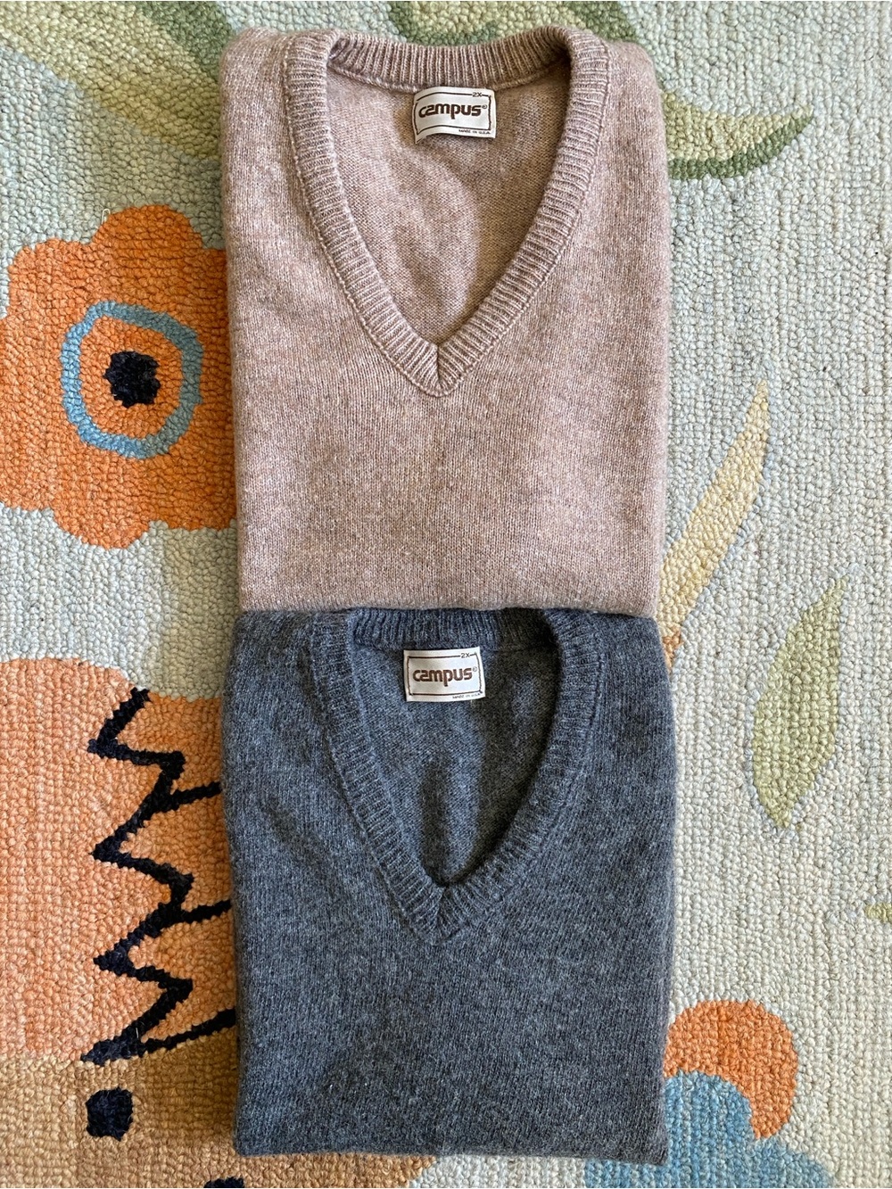 *AS IS* 2 Vintage Campus Wool Blend Sweater Vests